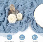 20 Pack Cheesecloth Table Runner 17 x 108 Inch, Dusty Blue - Image 4