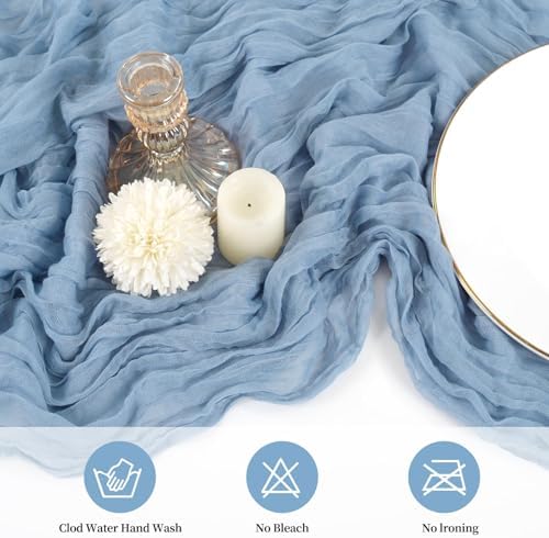20 Pack Cheesecloth Table Runner 17 x 108 Inch, Dusty Blue - Image 4