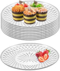 10 Pcs Round Plastic Serving Platters 12 Inch, Round Plastic Platters for Serving Food, Clear Plastic Serving Platters for Partys Cake Cookie Fruits Birthday Wedding Supplies by Tobeelec