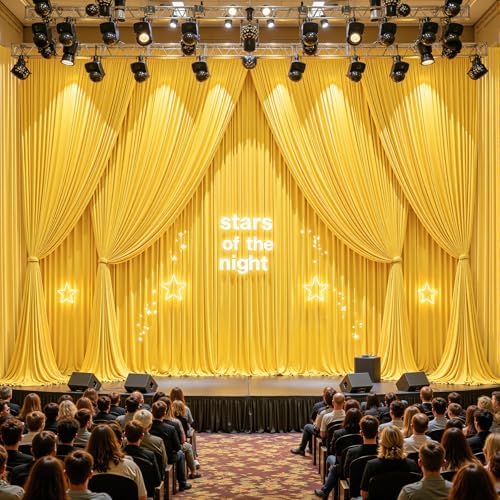 32ftx10ft Wrinkle Free Yellow Backdrop Curtain - 10 Feet Photography Backdrop Drapes, Silky Polyester Back Drop Cloth for Wedding Baby Shower Balloon Arch Background - Image 3