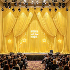 40ftx10ft Wrinkle Free Yellow Backdrop Curtain - 10 Feet Photography Backdrop Drapes, Silky Polyester Back Drop Cloth for Wedding Baby Shower Balloon Arch Background - Image 2