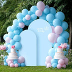 Blue Arch Backdrop Cover 2 Set - 7.2FT, 6FT Spandex Fitted Wedding Arch Stand Covers Round Top Chiara Arch Backdrop Stands Cover for Birthday Parties Banquet Photo Background Decoration - Image 6