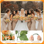 Tigeen 12 Bundles Peonies Artificial Flowers Faux Roses, Yellow - Image 3