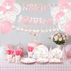 VioraWhite 183 Pcs Silly Goose Birthday Party Set Elegant Pink - Image 5
