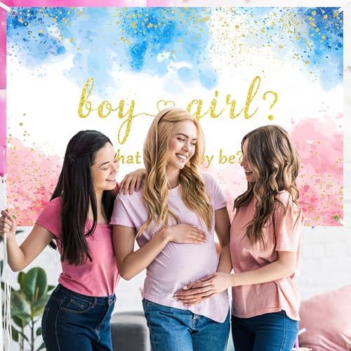 Gender Reveal Backdrops 12x8 FT Boy or Girl Backdrop Blue and Pink Gender Reveal Decorations Banners for New Born Baby Shower Kids Birthday Party Supplies Large Photo Props Background - Image 2