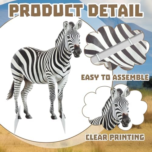 Leinuosen 5 Pcs Large Woodland Animal Party Stand Decorations Set, Safari - Image 3