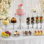 11 Pcs Cake Display with Mirror, Wedding Crystal Cake Stands for Reception - Image 5