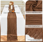 24 Pack Brown 10Ft Cheesecloth Table Runner - Image 3