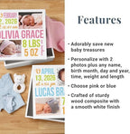 Let's Make Memories Personalized Photo Keepsake Box for New Baby - Memento Storage - Memories Box - Nursery Decor - 12" Sq x 6" H - Bundle of Love - Blue - Image 3