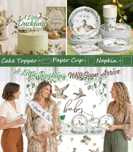 302PCS Cocomigo Mallard Duck Baby Shower Set, All-in-One Kit, Serves 25 - Image 5