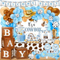 Foilswirl 197 Pcs Blue, Brown Cowboy Baby Shower Western Balloon Box Set by Foilswirl