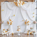 30x10ft White Backdrop Curtain Panels for Parties - Wrinkle Free Polyester Photo Curtain Backdrop Wedding Back Drop Fabric Drapes for Party Decorations Background for Photography - Image 3