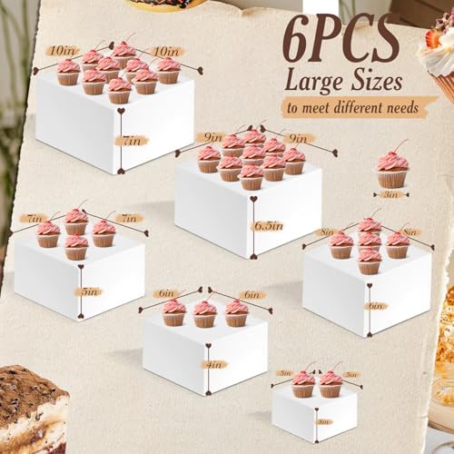 6 PCS Buffet Risers, Large Food Risers for Buffet Table, Dessert Display - Image 2