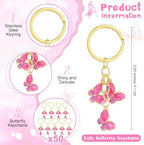 Ferreve 50 Sets Butterfly Baby Shower Favors for Guests Butterfly Keychain - Image 2