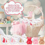 Geosar 36 Pack Bear Soap Shower Favors Thank You Tag Box,Light Brown Pink - Image 6