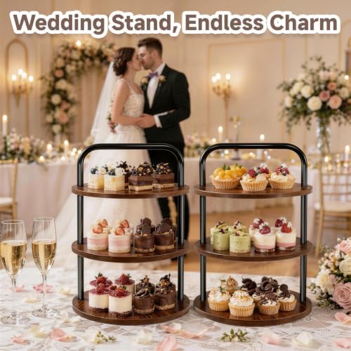 Cupcake Stand, 3 Tier Large Rustic Wooden Cupcake Tower for 50 Cupcakes - Image 4