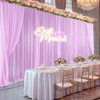 40ft x 10ft Pink Backdrop Curtains, Wrinkle-Free Sheer Chiffon Fabric Photo Backdrop Drapes for Wedding Arch Party Ceremony Stage Photography Decorations - Image 2