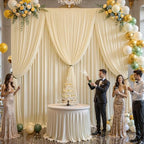 20x10FT Backdrop Curtains with Rod Pockets - Wrinkle Free Photo Stage Backdrop 4 Panels Curtains Drapes for Photography Wedding Party Baby Shower Decorations (Champagne) - Image 4