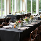 Fitable 8 Pack Black Tablecloths 90x132 Inch for 6 Foot Rectangle Tables - Image 2