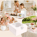 16 Pcs White 6x6x3 Bakery Boxes with Window, Treat Boxes for Baked Goods - Image 6