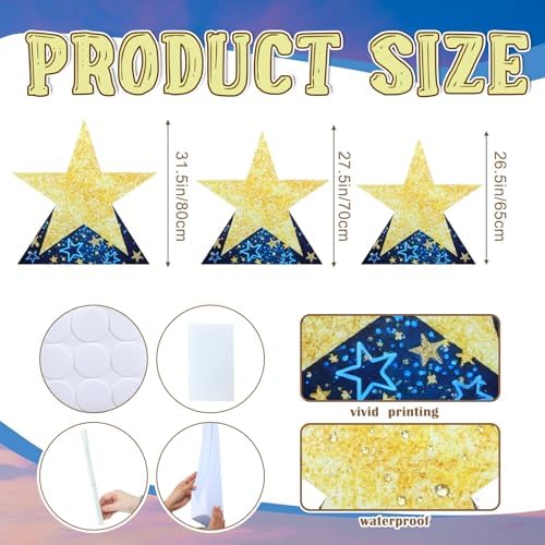 Leinuosen 6 Pcs 25.8"-31.5" Star Starry Night Movie Night Party Decorations Under the Stars Cardboard Cutout Stand-up Twinkle Little Prom Award Homecoming Wedding Birthday Party Photo Prop Backdrop - Image 2
