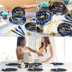 Dandat 350 Pcs Baby Shower Set, Twinkle Twinkle Little Star, Navy Blue - Image 5