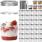 CycleMore 4oz Mason Jar, 40 Pack with Silver Split Lids by CycleMore