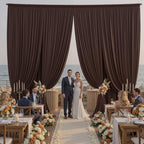 20x16ft Brown Backdrop Curtains for Wedding Party, 4 Panels 16 ft Long Back Drop Cloth, Wrinkle-Free Polyester Drapes for Birthday, Baby Shower, Stage Photography Background - Image 7