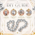 Gejoy 200 Pcs Link Balloons Latex Party Decor,Metallic Silver,10 Inch - Image 3