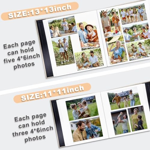 Large Photo Album Self Adhesive, DIY Scrapbook Album for 4x6 8x10 10x12 Pictures, 60 Pages Light Beige Linen Cover Memory Book, Ideal Gift for Family Wedding Baby Christmas Anniversary - Image 5