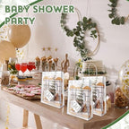 43 Pcs Baby Shower Game Prizes for Winners 6 Sets Baby Shower Prizes Wedding Bridal Favor with Bamboo Bear Shape Cheese Board Oak Cutlery Placemats Artificial Eucalyptus Stems Tags Bags - Image 5
