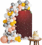 Modern Snowflake Pine Branch Strip Arch Backdrop Cover 7.2 ft 2 Sided Wedding Arch Covers Stretchy Backdrop Round Top for Birthday, Party, Baby Shower Decorations by Unknown