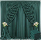 20ft x 10ft Hunter Green Backdrop Curtain for Parties Dark Green Wrinkle Free Backdrop Drapes Panels for Baby Shower Birthday Party Photo Photography Polyester Fabric Background Decoration by Suppromo