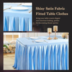Wish Care Blue Satin Table Clothes for 4 Foot Rectangle Tables - 4FT Wrinkle Resistant Glitter Rectangle Tablecloths, Party Table Covers for Wedding Banquet, Baby Shower, Birthday, Holiday Dinner - Image 6