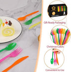Kochorie 360 Pieces Neon Party Plastic Cutlery Set - Image 4