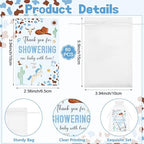 60 Sets Western Cowboy Baby Shower Acrylic Shot Glasses A Little Cowboy is On The Way Shot Glasses with Thank You Cards Organza Bags for Gender Reveal Cowboy Themed Birthday (Blue) - Image 3