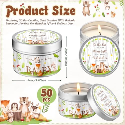 Threlaco 50 Pcs Baby Shower Candles, Party Favors, Forest Animals - Image 2