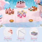 6 Pcs Food Risers for Display Party Buffet Riser Clear(4",4",5",6",7",8") - Image 4