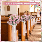 Zeyune 8 Pack 12 Inch Artificial Rose Bouquet, Paste Pink and Light Pink - Image 5