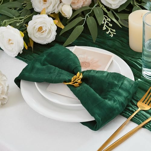 50 Pack Cheesecloth Napkins 20"x20" Emerald Green Gauze Boho Napkins - Image 5