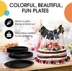Party Solids Exquisite Black Paper Plates Disposable Heavy Duty 200 Pcs - 100-7" & 100-9" Black Disposable Plates For Party Heavy Duty 350 GSM For Birthday Supplies - Image 5