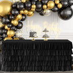 Black Tulle Table Skirt 9ft Tutu Table Skirt For Rectangle Table Birthday Party Decorations Baby Shower Girls Parties Cake Dessert Table Decorations Ruffle Table Skirting by Jevix