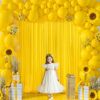 30x10ft Yellow Backdrop Curtain for Wedding Parties Wrinkle Free Fabric Yellow Drapes Backdrop Decoration for Baby Shower Birthday Photography Decoration 6 Panels, 5ft x 10ft - Image 3