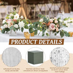12 Pack Galvanized Square Vases with Floral Foam 3.5 Inch, Silver - Image 3