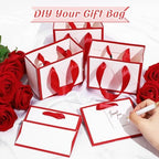 Yeaqee 100 Pcs Mini Metallic Paper Gift Bags with Handle, White, Red - Image 4