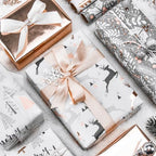 WRAPAHOLIC Christmas Wrapping Paper Set - Rose Gold and Pink Holiday Design with Metallic Foil Shine Wrapping Paper Bundle with Gift Bow & Ribbon & Tag & Sticker - Image 2