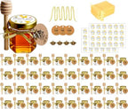 Small Honey Jar, Mini Honey Jars with Dippers, Hexagonal Jars 1.5oz 40 Pack by Ahhute