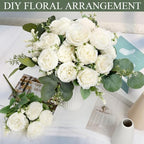 24 Bundles White Artificial Peonies Silk Flowers Bulk - Image 6
