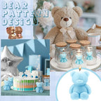 MTLEE 20 Sets Bear Baby Shower Favors Party Candle Blue - Image 6