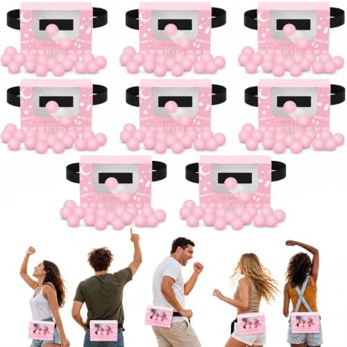 8 Sets Pink Heart Baby Shower Swing Shaking Balls Activity Set for Adults by Lonfliness
